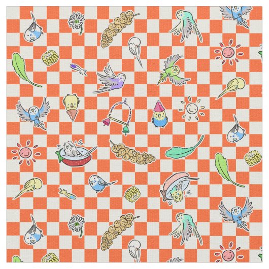 Budgie Papageienmuster Stoff (Nahaufnahme)