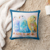 Budgie Parakeet Budgerigar Budgies Teal Blue Kissen (Decke)