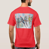 Budgie Parakeet Budgerigar Mens Funny Christmas T-Shirt (Rückseite)