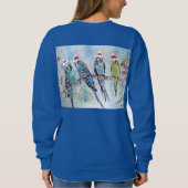 Budgie Parakeet Budgerigar Womens Funny Christmas Sweatshirt (Rückseite)