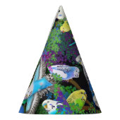 Budgie Parakeets im Farn-Party-Hut Partyhütchen (Links)