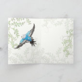 Budgie Parakeets in Olive Tree Greeting Card Karte (Innenseite)