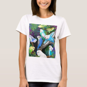 Budgie Parakeets-und Farn-Damen-Baby - Puppe Shirt