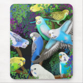 Budgie Parakeets und Farne Mousepad (Vorne)