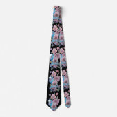 Budgie Parrot Blue Black Birds Mens Neck Tie Krawatte (Vorderseite)