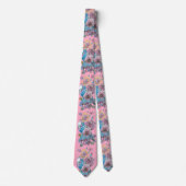 Budgie Parrot Blue Black Birds Pink Mens Neck Tie Krawatte (Vorderseite)