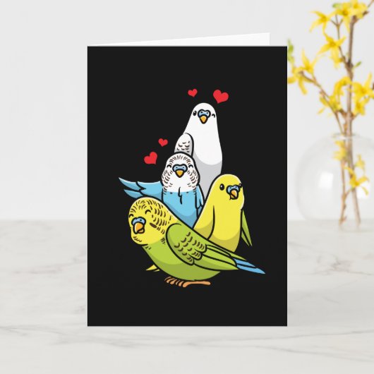 Budgie Parrot Karte (Gelbe Blume)