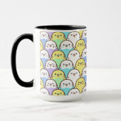 Budgie Parrot Lila Gelbes Cartoon Muster Tasse (Links)