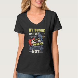 Budgie Plays Guitar Parrot Budgerigar Budgie Guita T-Shirt