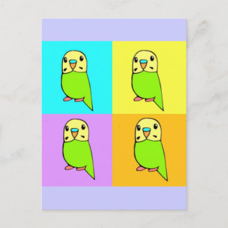Budgie Pop Art Postkarte