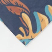 Budgie Rainforest Blume Foliage Blue Background Fleecedecke (Ecke)