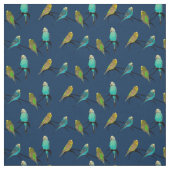 Budgie Raserei-Gewebe (Marine) Stoff (Muster)