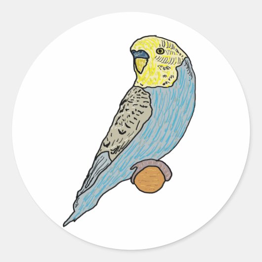 Budgie Runder Aufkleber (Vorderseite)