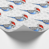 Budgie Santa Geschenkpapier (Ecke)