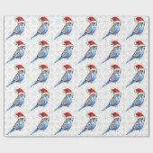 Budgie Santa Geschenkpapier (Flach)