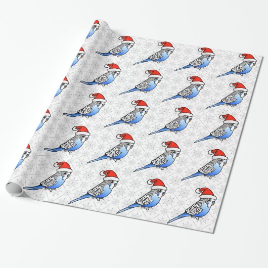 Budgie Santa Geschenkpapier (Ungerollt)