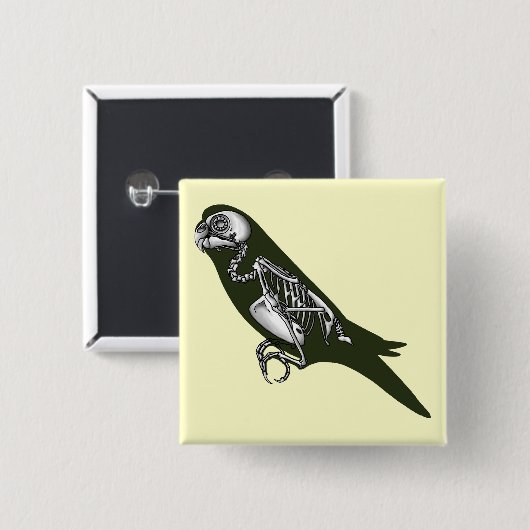 Budgie Skelett Button (Vorne & Hinten)