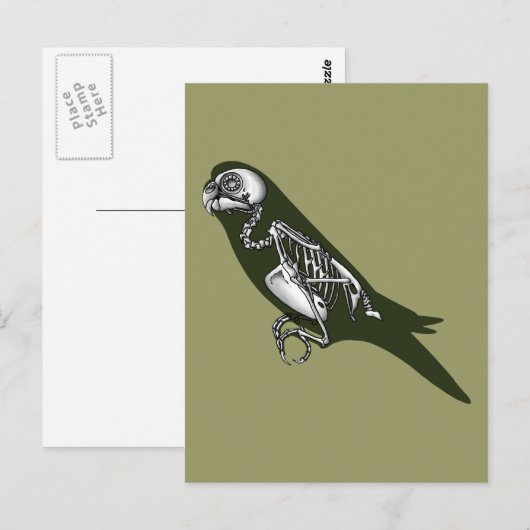 Budgie Skelett Postkarte (Vorne/Hinten)