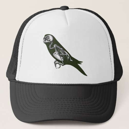 Budgie Skelett Truckerkappe (Vorderseite)