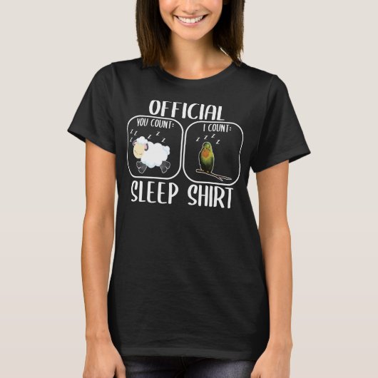 Budgie sleeping shirt counting sheep (Vorderseite)