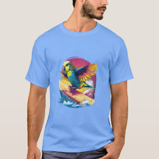 Budgie Surfboard Budgerigar Parakeet Bird Kawaii T-Shirt