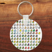 Budgie und Parakeet Collage Schlüsselanhänger (Vorderseite)