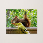 Budgie und rotes Eichhörnchen Puzzle (Horizontal)