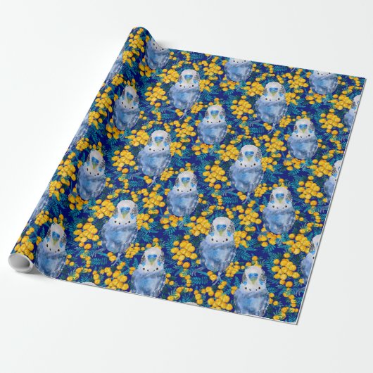 Budgie und Wattle Pattern Geschenkpapier (Ungerollt)
