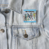 Budgie Watercolor Bird Niedlich aus Australien Button (Beispiel)