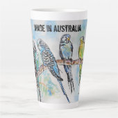 Budgie Watercolor Bird Niedlich aus Australien Milchtasse (Vorderseite)