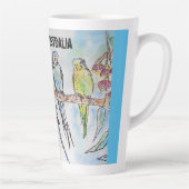 Budgie Watercolor Bird Niedlich aus Australien Milchtasse (Rechts)
