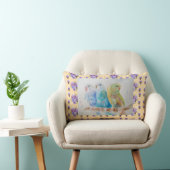 Budgie Watercolor Budgies Cushion Yellow Floral Lendenkissen (Stuhl )