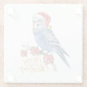 Budgie Weihnachten Glasuntersetzer (Rückseite)