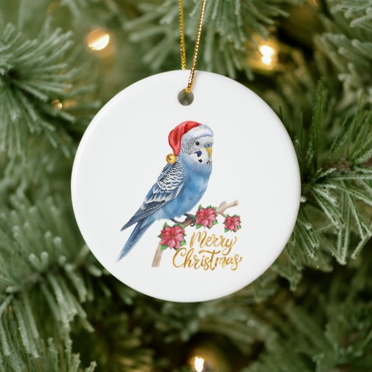 Budgie Weihnachten Keramik Ornament (Baum)