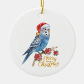 Budgie Weihnachten Keramik Ornament (Vorne)