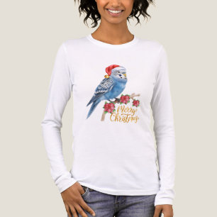 Budgie-Weihnachts-Langarm-Shirt Tri-Blend Shirt