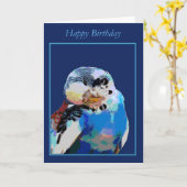 Budgie will eine Kratzer-alles- Gute zum Karte (Gelbe Blume)