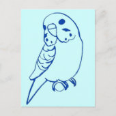 Budgie Zeichnend Postkarte (Vorderseite)