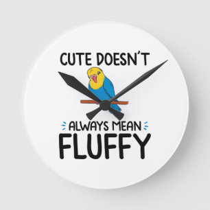 Budgie Ziervögel Pet Bird Budgifts Geschenke Runde Wanduhr