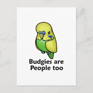 Budgien sind auch Menschen Postkarte