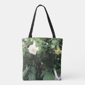 Budgien und weiße Angel Trumpet-Blume Tasche (Rückseite)