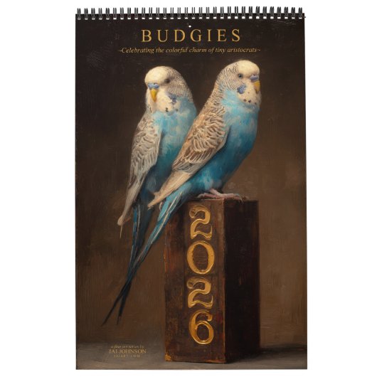 BUDGIES 2026 Parakeets Art Kalender (Titelbild)