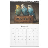 BUDGIES 2026 Parakeets Art Kalender (Mär 2026)
