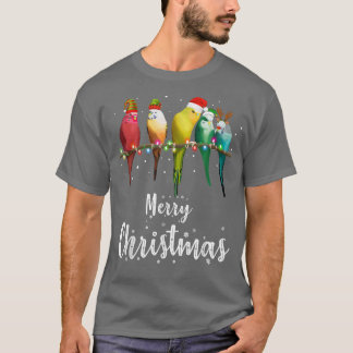 Budgies Bird Frohe Weihnachten T-Shirt