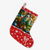 Budgies Christmas Stocking Kleiner Weihnachtsstrumpf (Vorderansicht (hängend))