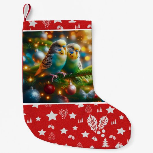 Budgies Christmas Stocking Kleiner Weihnachtsstrumpf (Vorderseite)