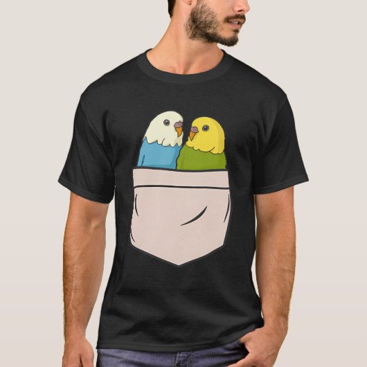 Budgies in der Brust Pocket Bird Parakeet Funny We T-Shirt (Vorderseite)