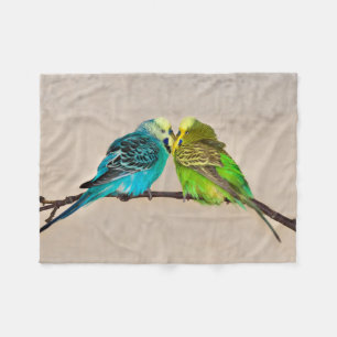 Budgies in der Liebe-Fleece-Decke Fleecedecke