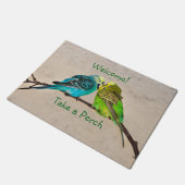 Budgies in der Liebe-Tür-Matte Fußmatte (Schrägansicht)
