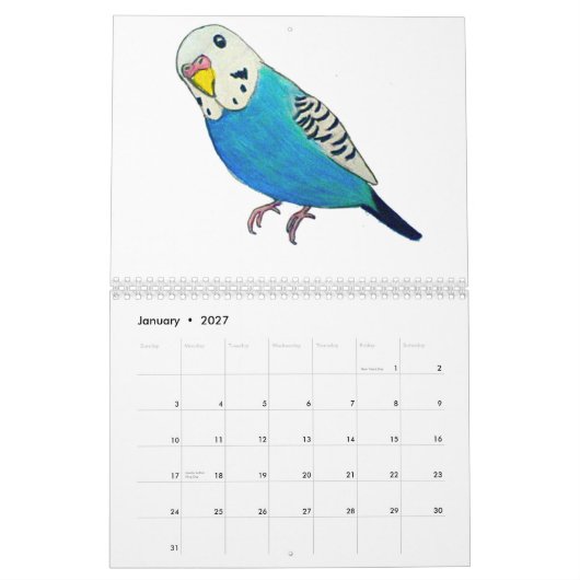 Budgies Kalender (Jan 2027)